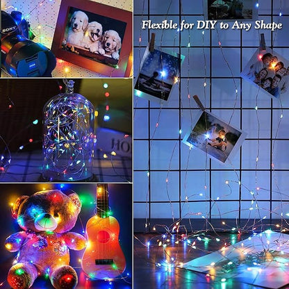 Christmas Yard String Lights 4-Pack, 16ft 50 LED Waterproof