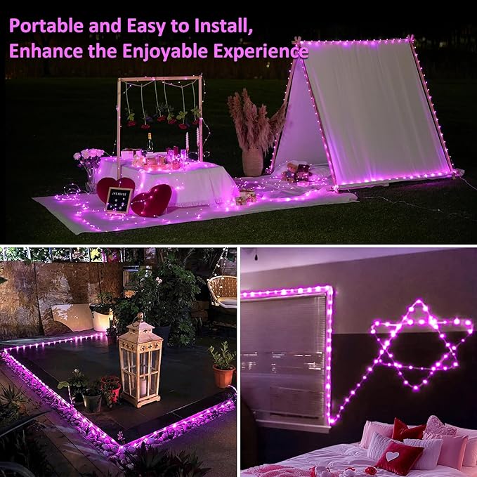 Remote Control Rope Lights, 33ft Color-Changing LED