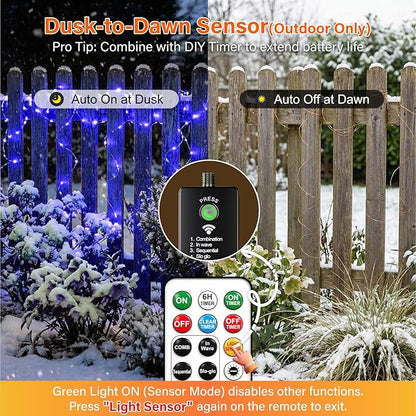 Christmas Fairy Lights, 66ft 200 LED Battery Twinkle Lights