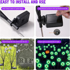 Green Solar Pathway Lights 4-Pack, Yard LED