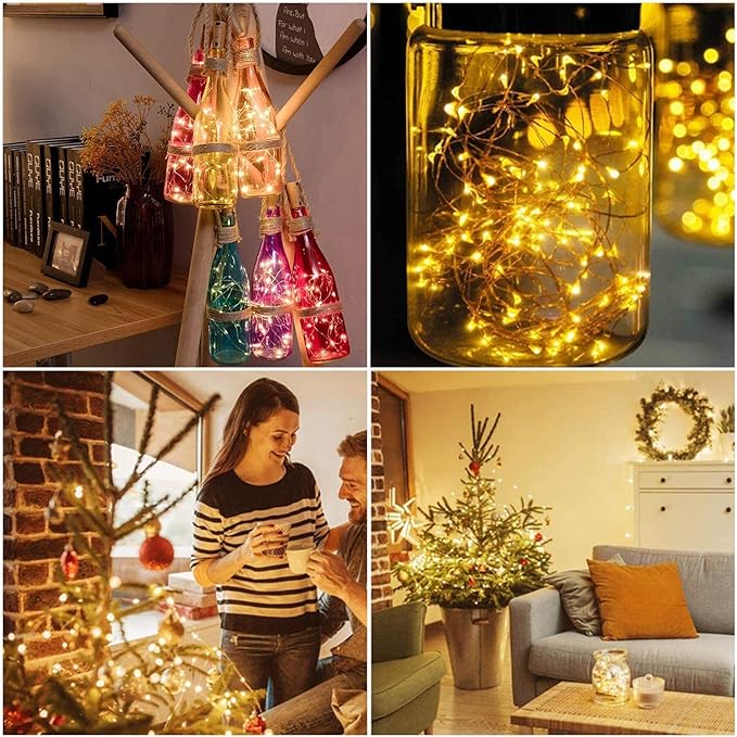 24-Pack 20 LED Christmas Twinkle Lights, Waterproof for Porch