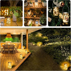 8-Pack Courtyard Solar Lanterns, Waterproof LED Patio Lights