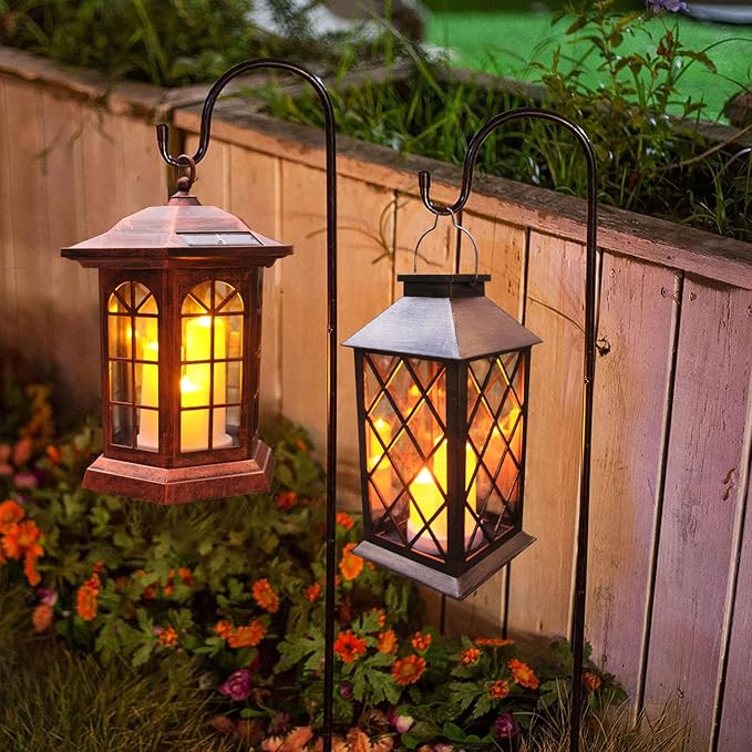 Courtyard Solar Lantern Set, Classic Garden Lighting