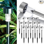 16-Pack Cold White Solar Path Lights, Outdoor Yard LED