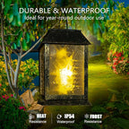 2-Pack Hanging Solar Backyard Lanterns, Charming Waterproof LED