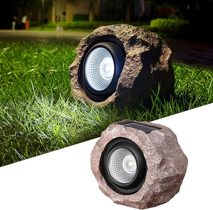 Timeflies Solar Rock Lights Outdoor 1 Pack, Bright Solar Spotlights Outdoor Waterproof, Wireless LED Rock Lights, Auto On/Off Solar Landscape Spotlights for Yard Walkway Patio Pathway Flowerbed