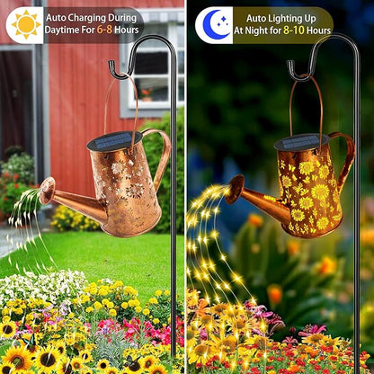 Solar Watering Can Lights, Sunflower Gifts for Women Mom Grandma Birthday, Large Hanging Solar Lantern Waterproof Outdoor Garden Decorations for Yard Porch Landscape Patio Pathway