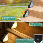 12-Pack Warm White Sleek Solar Deck Lights, Outdoor LED