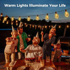 100ft Edison Bulb Patio String Lights, Waterproof
