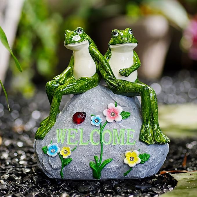 Frog Solar Lawn Figurine Light, Waterproof