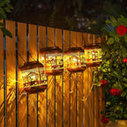 Backyard Solar Patio Lanterns, Metal Waterproof LED