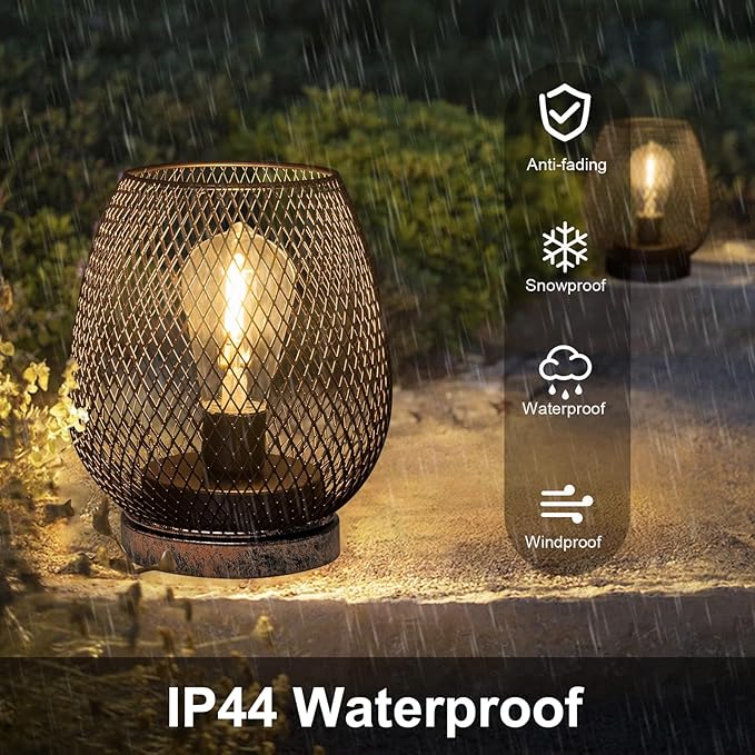 Backyard Solar Hanging Lanterns 2-Pack, Decorative Patio Decor