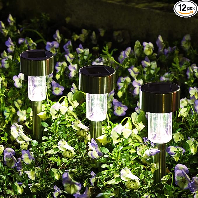 Solar Pathway Lights 12-Pack, Yard LED