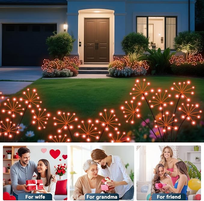 2-Pack Solar Path Lights, Outdoor Yard LED