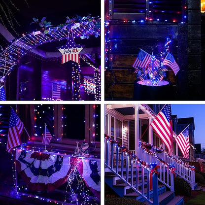 White String Lights for Yard, Waterproof LED