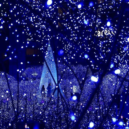 Joomer Blue Battery Christmas Lights, 66ft 200LED Fairy Lights Battery Operated Timer 8 Modes Waterproof for Outdoor Home Garden Party Holiday Christmas Trees Decoration