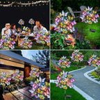 Solar Garden Stake Lights, 8-Pack 176 LED Butterfly & Flower Waterproof Yard Decor Lights