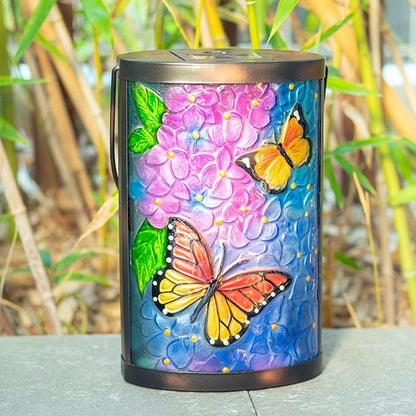 MUMTOP Hanging Solar Lantern Outdoor Waterproof LED Solar Lights Butterfly Decorative Solar Lanterns Tabletop Lamp for Outdoor Patio Garden Yard Decor