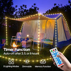 Waterproof Solar Rope Lights 66ft, Porch LED String