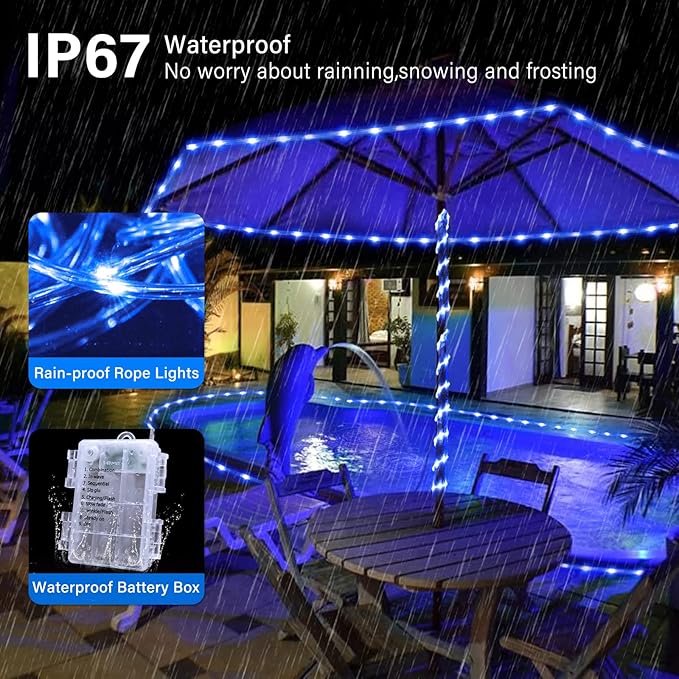 Remote Control Rope Lights, 33ft Color-Changing LED