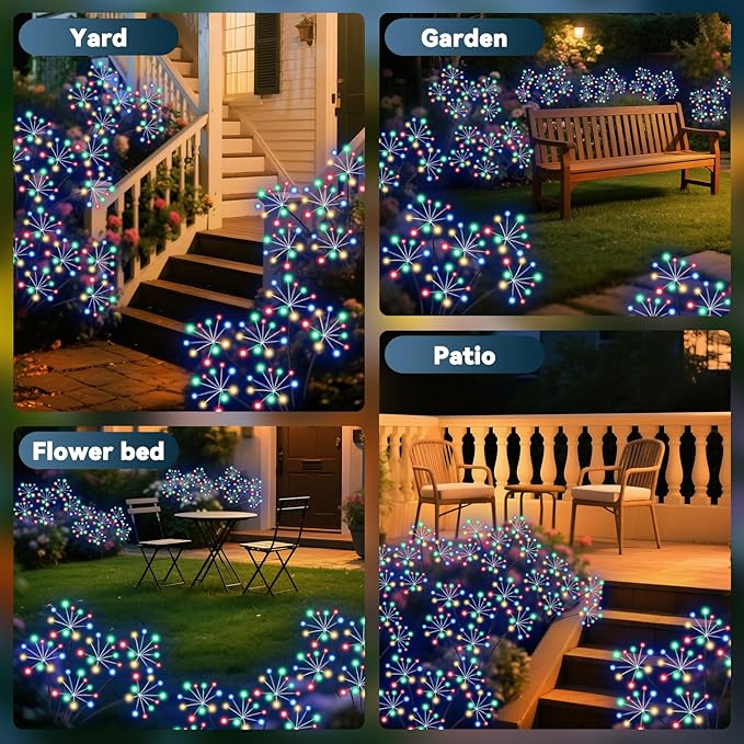 Solar Yard Path Lights 2-Pack, Waterproof