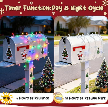 Christmas String Lights Outdoor Waterproof 9.8ft 30 LED, Muliticolor Fairy Lights Battery Operated with Timer Clear Wire for Indoor & Outdoor Christmas Decorations Garland Party Garden