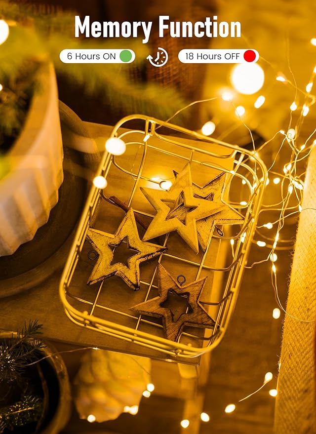 200 LED Christmas Twinkle Lights, 66ft Waterproof for Porch