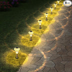 Solar Walkway Path Lights 8-Pack, Waterproof