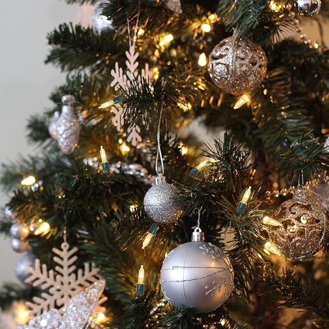 16ft Christmas LED String Lights, Waterproof Timer Lights