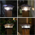 Warm White Solar Fence Post Caps, Fence LED