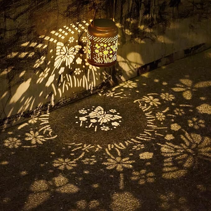 Butterfly Solar Lanterns Outdoor Waterproof - Metal Garden Decor Hanging Solar Lights Butterfly Decorations for Patio Yard Lawn Porch Pathway,Unique Gifts for Women Mom Grandma