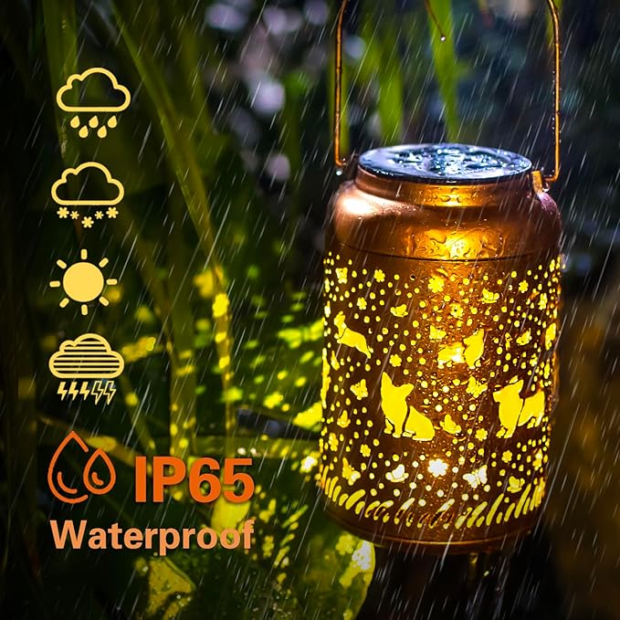 Solar Dog Lanterns, Patio Hanging LED Decor