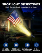 60 LED Solar Garden Spotlights 4-Pack, LED