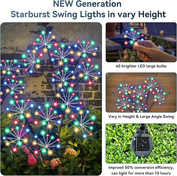 Solar Yard Path Lights 2-Pack, Waterproof