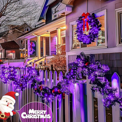 Christmas Porch String Lights 4-Pack, 1ft 50 LED Waterproof
