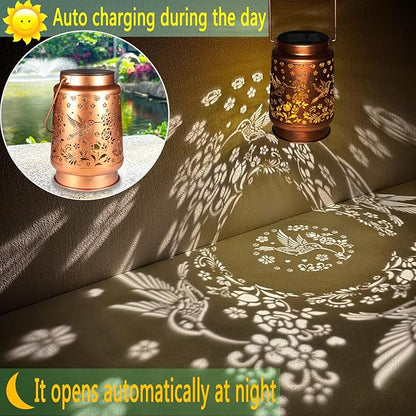 Hummingbird Solar Lanterns Outdoor Waterproof Garden Decor Christmas Gifts for Women Mom Birthday Gifts Ideas Metal Bird Decorative LED for Patio Pathway Landscape Walkway Terrace Balcony Lawn Yard