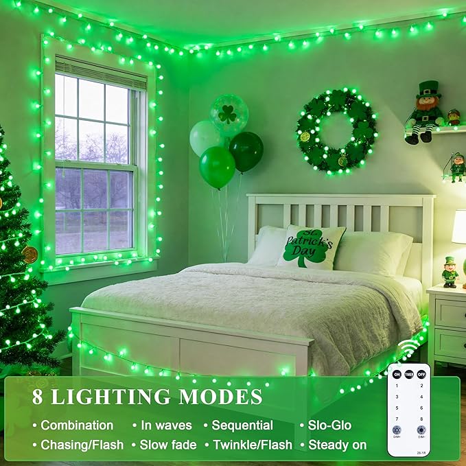 Christmas String Lights, 33ft 100 LED Waterproof Twinkle Lights