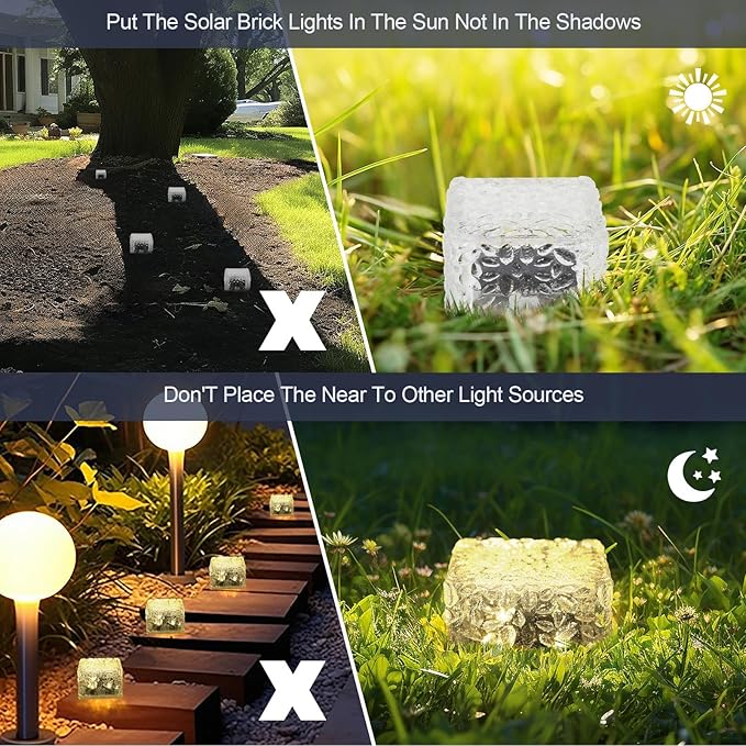6-Pack Solar Path Lights, Outdoor Driveway LED