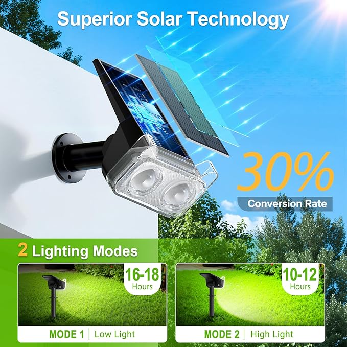 6-Pack Solar Spotlights, Waterproof Wall LED