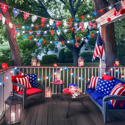 33ft White String Lights for Patio, Waterproof LED