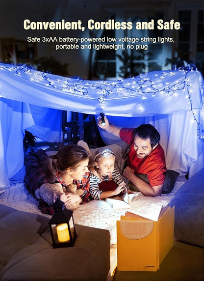 8ft Christmas LED String Lights, Waterproof Timer Lights