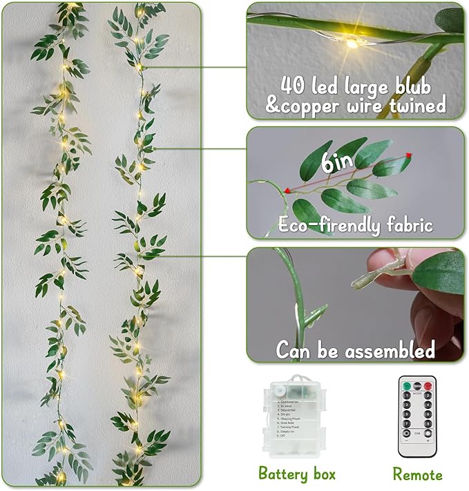 Warm White Patio String Lights, 12ft Weatherproof LED