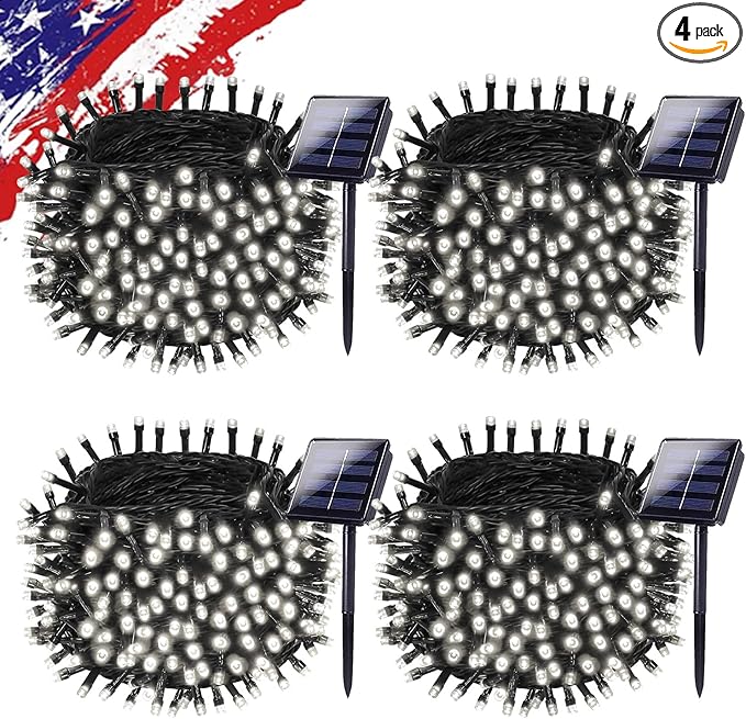 4-Pack Christmas String Lights, 132ft 400 LED Waterproof Twinkle Lights