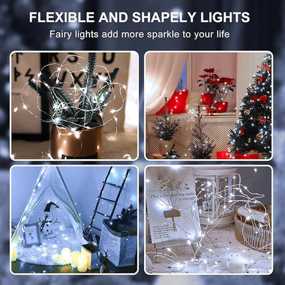 50 LED Christmas Twinkle Lights, 16ft Waterproof for Porch