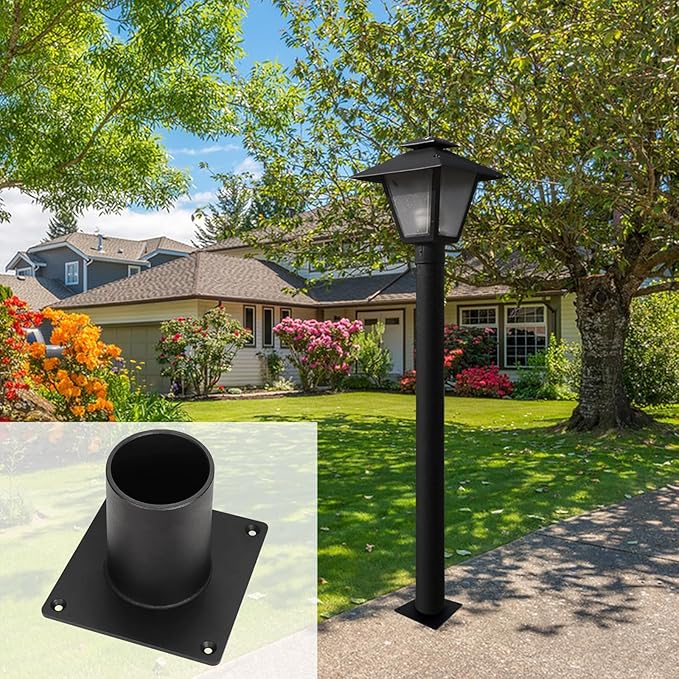 3 Inch Pier Mount Base,Heavy Duty Pier Mount Adapter for 3" Post Light Fixtures, Mounting Hardware Included