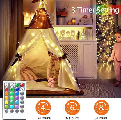 Christmas Yard String Lights 4-Pack, 66ft 200 LED Waterproof