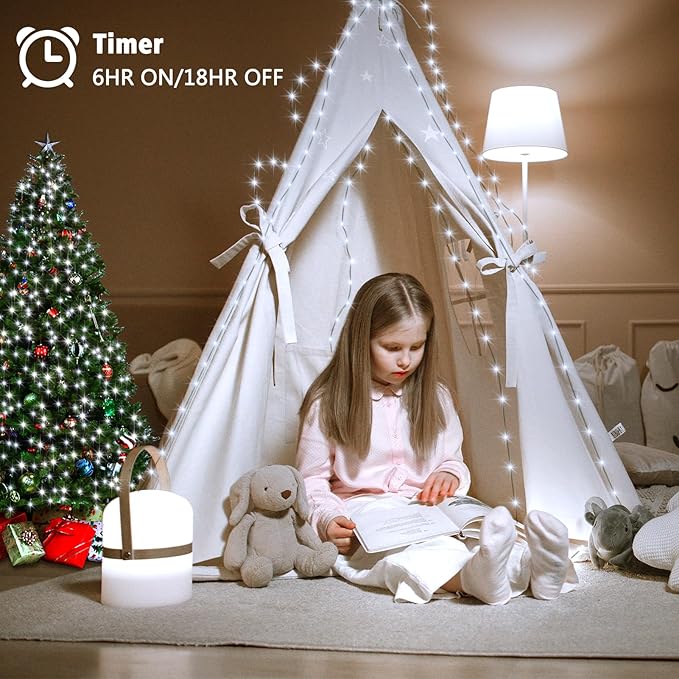 Christmas Fairy Lights 2-Pack, 4ft 50 LED Battery Twinkle Lights