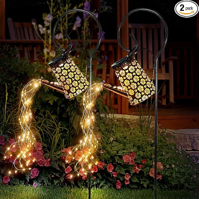 2-Pack Solar Path Lights, Outdoor Yard LED