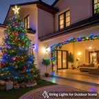 2-Pack 66ft Christmas LED String Lights, Waterproof Timer Lights