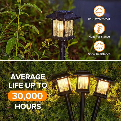 10-Pack Solar Pathway Lights, Waterproof LED Yard Lights